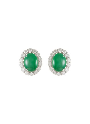 Main View - Click To Enlarge - EMMAR - Jade Diamond 18K White Gold Earrings