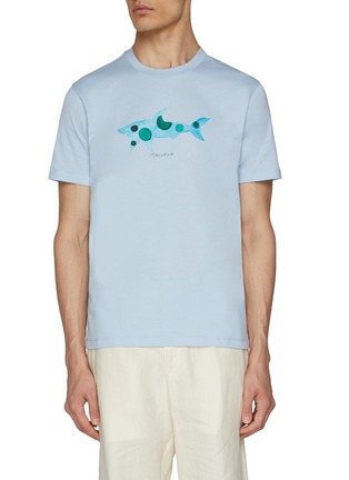 Main View - Click To Enlarge - PAUL & SHARK - Shark Print Cotton T-Shirt
