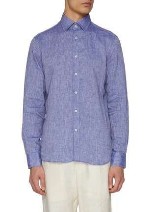 Main View - Click To Enlarge - PAUL & SHARK - French Collar Linen Shirt
