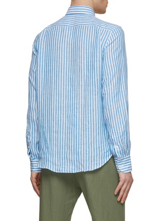 Back View - Click To Enlarge - PAUL & SHARK - Striped Linen Shirt