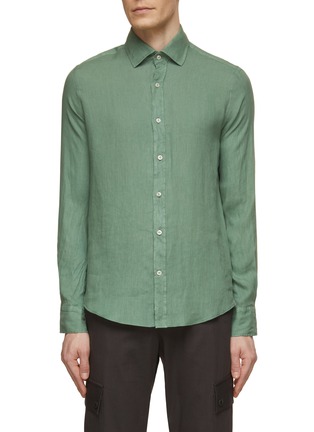 Main View - Click To Enlarge - PAUL & SHARK - Garment Dyed Linen Shirt