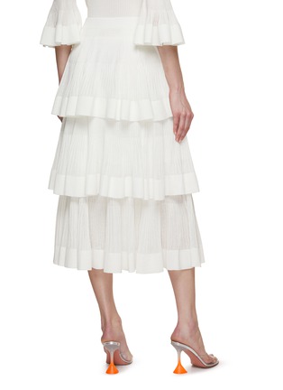 Back View - Click To Enlarge - ZIMMERMANN - Natura Tiered Ruffle Knitted Skirt