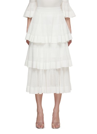 Main View - Click To Enlarge - ZIMMERMANN - Natura Tiered Ruffle Knitted Skirt