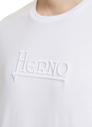  - HERNO - Logo Embroidered Cotton T-Shirt