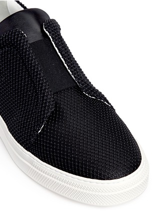 Detail View - Click To Enlarge -  - 'Slider' rubberised lattice leather slip-on sneakers