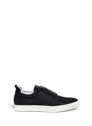 Main View - Click To Enlarge -  - 'Slider' rubberised lattice leather slip-on sneakers