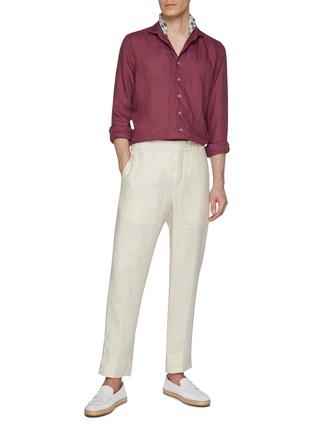 Figure View - Click To Enlarge - EQUIL - Spread Collar Linen Shirt