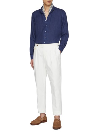 Figure View - Click To Enlarge - EQUIL - Collared Linen Shirt