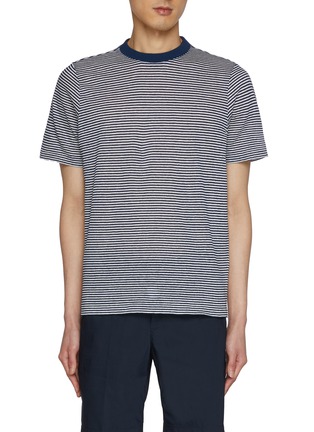 Main View - Click To Enlarge - EQUIL - Linen Cotton Striped T-shirt