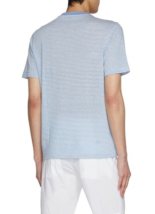 Back View - Click To Enlarge - EQUIL - Linen Cotton Striped T-shirt