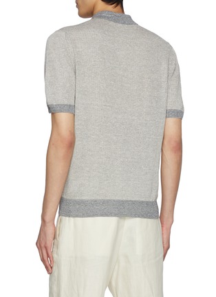 Back View - Click To Enlarge - EQUIL - Zip Front Linen Cotton Tennis Polo Shirt