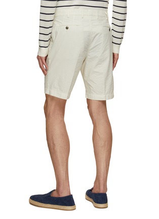Back View - Click To Enlarge - PT TORINO - Seersucker Slim Fit Shorts