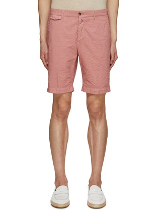 Main View - Click To Enlarge - PT TORINO - Seersucker Slim Fit Shorts
