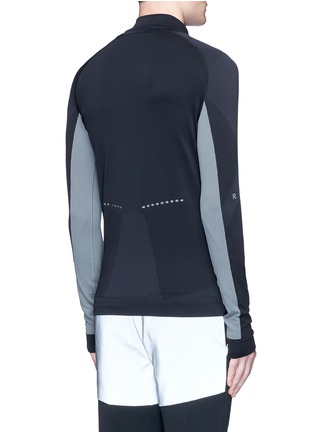 Back View - Click To Enlarge - 72035 - Mock neck zip running shirt