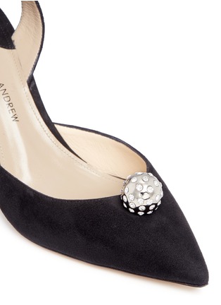 Detail View - Click To Enlarge - PAUL ANDREW - 'AW Jewel' Swarovski crystal orb slingback suede pumps