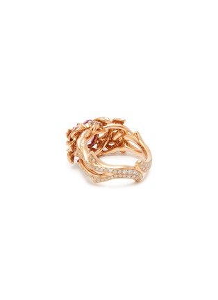 Detail View - Click To Enlarge - CENTAURI LUCY - Baroque Hobbema 18K Rose Gold Diamond Sapphire Ring — HK 12