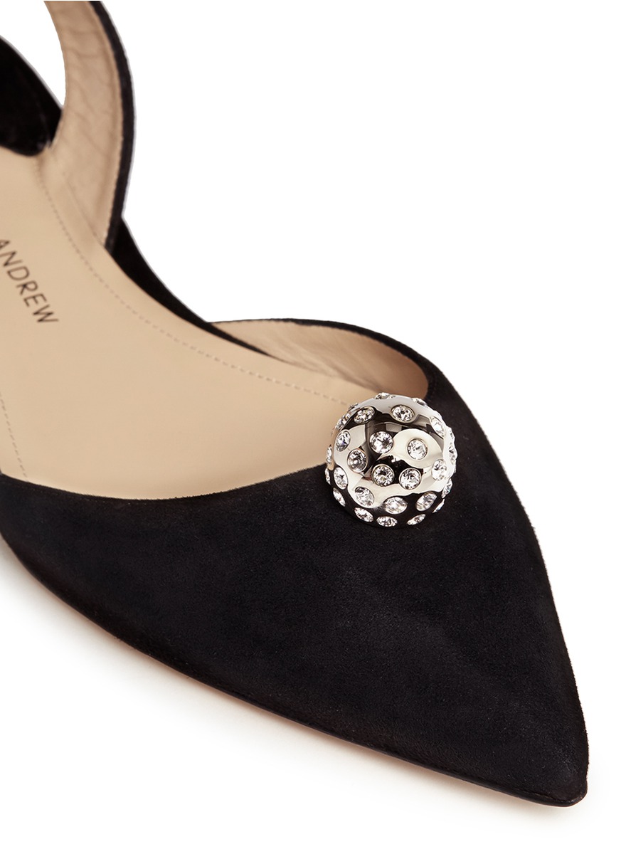 PAUL ANDREW 'Rhea Jewel' Swarovski crystal orb slingback flats