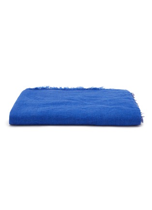 Main View - Click To Enlarge - MAISON DE VACANCES - Crumpled Washed Linen Throw — Cobalt/Indigo