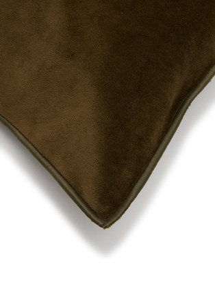 Detail View - Click To Enlarge - MAISON DE VACANCES - Vintage Velvet Cushion Case — Khaki