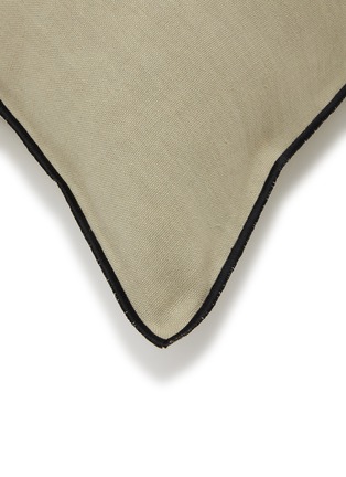 Detail View - Click To Enlarge - MAISON DE VACANCES - Stone Washed Linen Cushion Case — Ciment