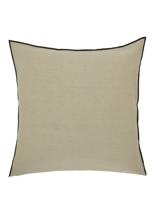 Main View - Click To Enlarge - MAISON DE VACANCES - Stone Washed Linen Cushion Case — Ciment