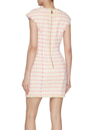 Back View - Click To Enlarge - BALMAIN - Miami Tweed Button Mini Dress