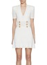 Main View - Click To Enlarge - BALMAIN - V-Neck Pleated Knit Mini Dress