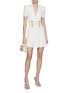 Figure View - Click To Enlarge - BALMAIN - V-Neck Pleated Knit Mini Dress