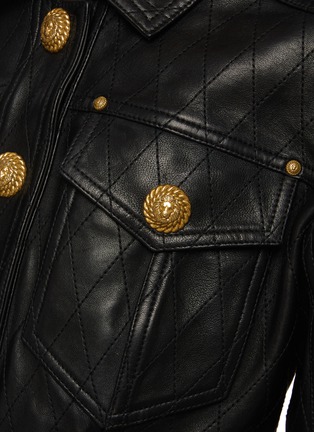  - BALMAIN - Quilted Leather Crop Jacket