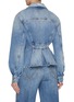 Back View - Click To Enlarge - BALMAIN - Ruffled Light Wash Denim Jacket