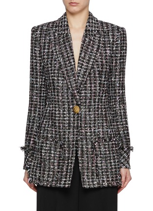 Main View - Click To Enlarge - BALMAIN - Single Button Tweed Jacket