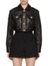 Main View - Click To Enlarge - BALMAIN - Crop Quilted Leather Jacket