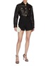 Figure View - Click To Enlarge - BALMAIN - Crop Quilted Leather Jacket