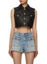 Main View - Click To Enlarge - BALMAIN - Quilted Leather Crop Jacket