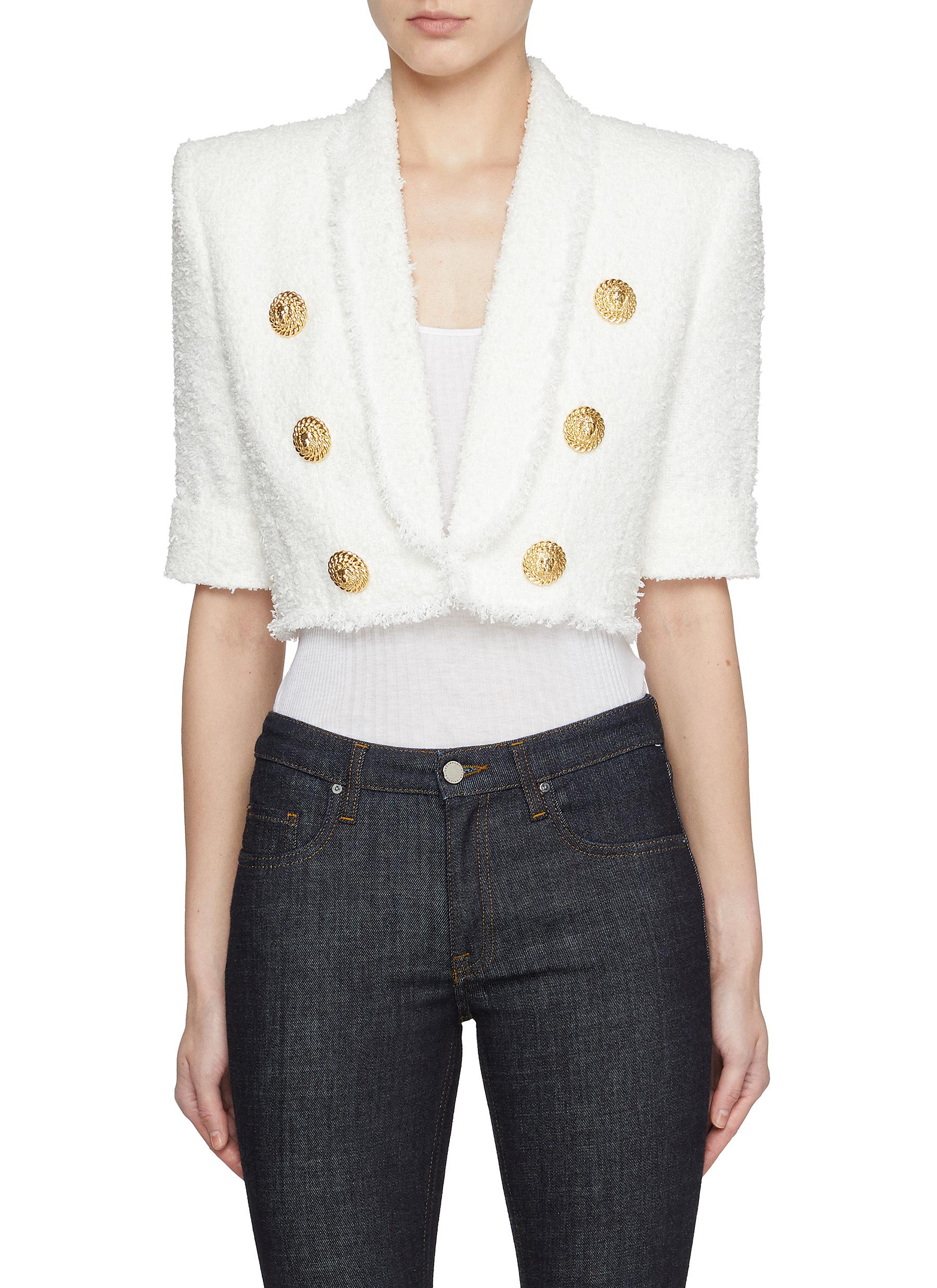 BALMAIN Tweed Spencer Jacket Women Lane Crawford