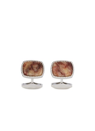 Main View - Click To Enlarge - TATEOSSIAN - Limited Edition Jasper Rhodium Plated Sterling Silver Cufflinks