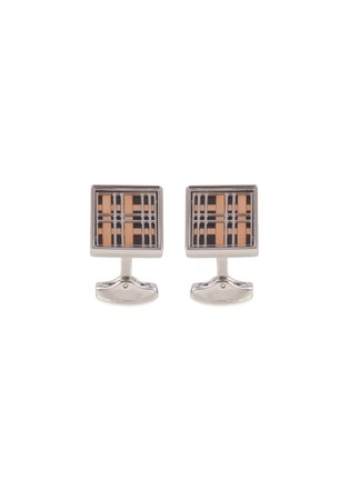 Main View - Click To Enlarge - TATEOSSIAN - Enamel Palladium Plated Square Cufflinks