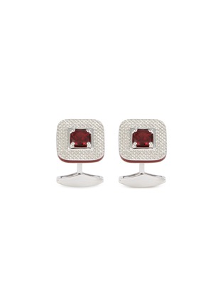 TATEOSSIAN | Limited Edition Garnet Rhodium Plated Sterling Silver Cufflinks