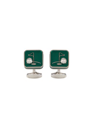 Main View - Click To Enlarge - TATEOSSIAN - Enamel Palladium Plated Rounded Square Cufflinks