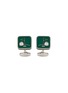 Main View - Click To Enlarge - TATEOSSIAN - Enamel Palladium Plated Rounded Square Cufflinks