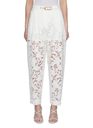 Main View - Click To Enlarge - ZIMMERMANN - Belted Lace Barrel Pants