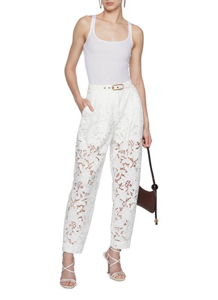 Figure View - Click To Enlarge - ZIMMERMANN - Belted Lace Barrel Pants