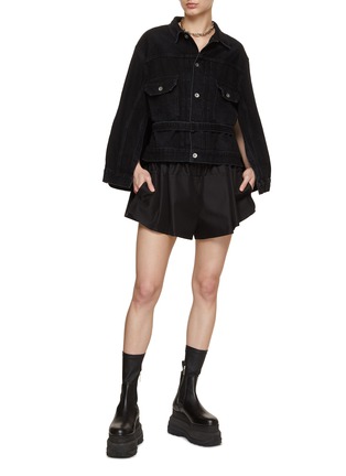 Figure View - Click To Enlarge - SACAI - Belted Denim Cape Jacket