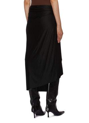 Back View - Click To Enlarge - PACO RABANNE - Draped Ring Waist Asymmetrical Skirt