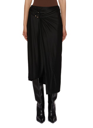 Main View - Click To Enlarge - PACO RABANNE - Draped Ring Waist Asymmetrical Skirt