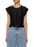 Main View - Click To Enlarge - PACO RABANNE - Cap Sleeve Crewneck Ring Detail Top