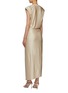 Back View - Click To Enlarge - PACO RABANNE - Cap Sleeve Wrap Detail Asymmetrical Dress