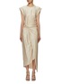 Main View - Click To Enlarge - PACO RABANNE - Cap Sleeve Wrap Detail Asymmetrical Dress