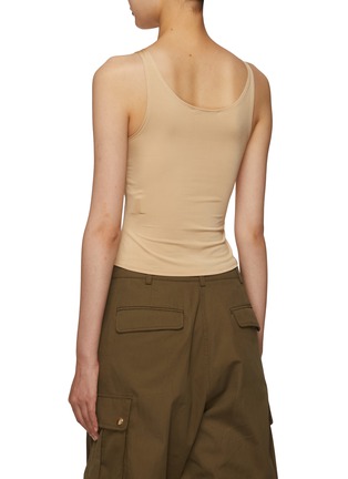 Back View - Click To Enlarge - PACO RABANNE - Knotted Cut Out Detail Cropped Tank Top