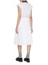 Back View - Click To Enlarge - MIU MIU - Ribbed Collar Cotton Mini Dress